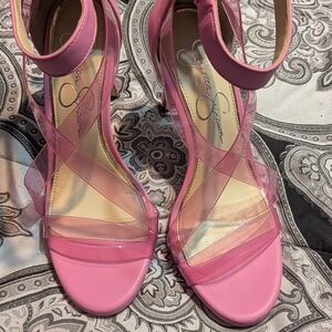 Jessica Simpson Pink Transparent Heels